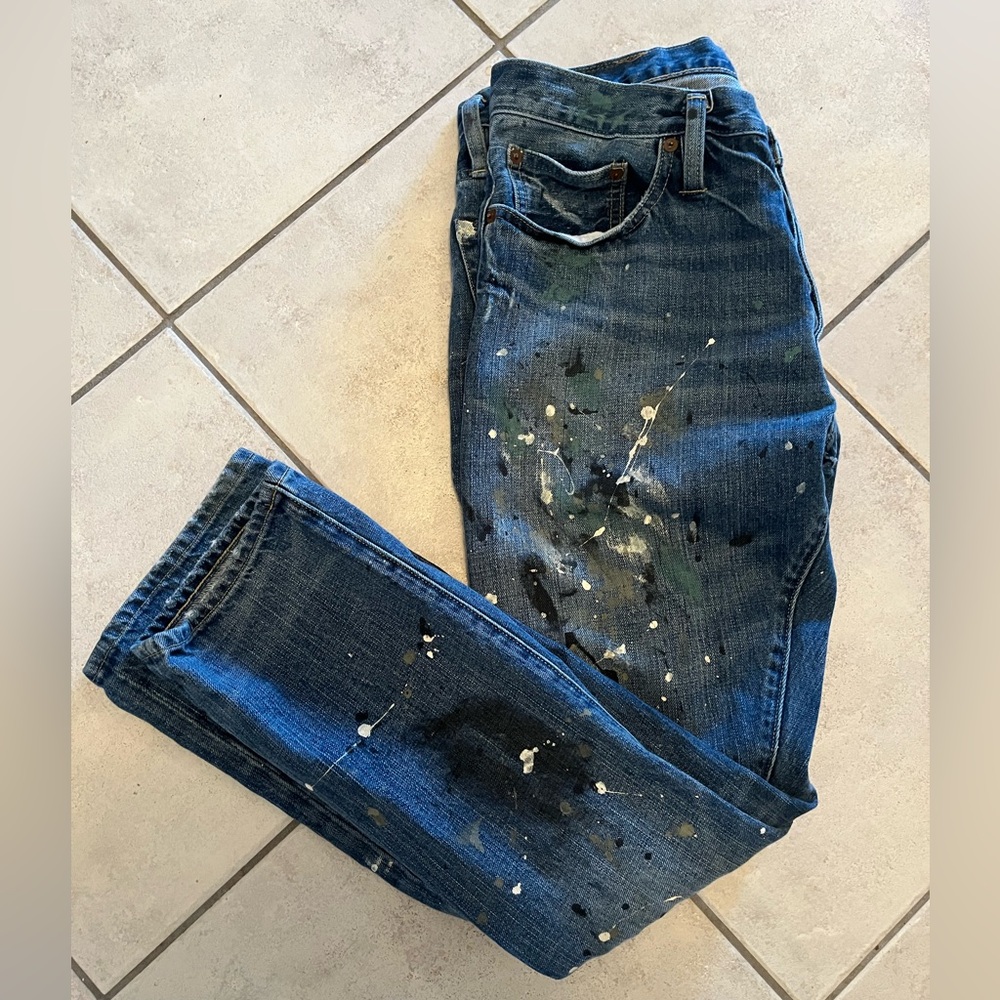 Rugby RL Ralph Lauren Paint Splatter Straight-Leg Button-Fly Jeans | 32/33x30 🎨
